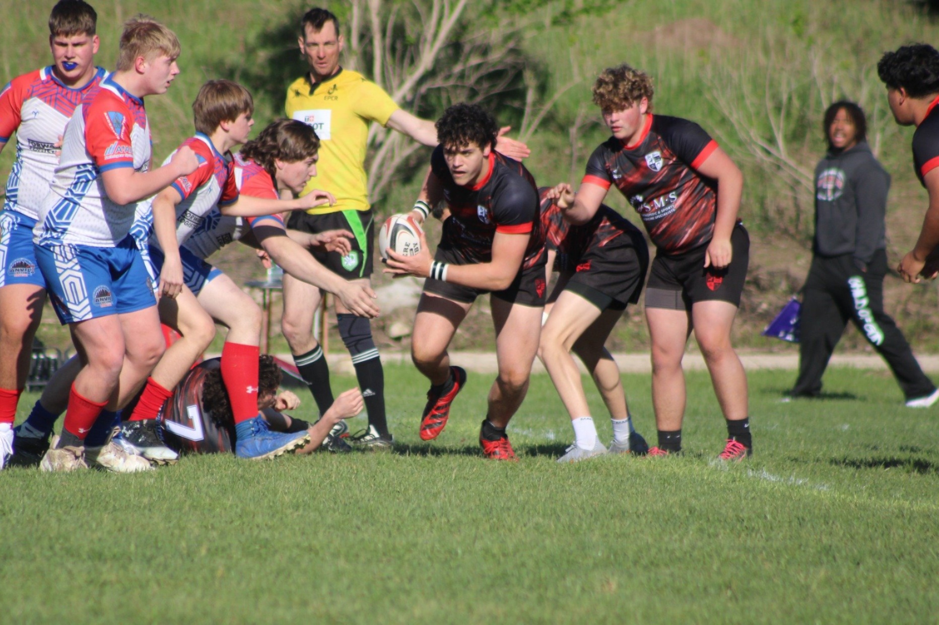Kids playing youth rugby in NE Wisconsin